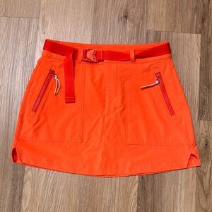 Outdoor Voices Bright Orange Mini Skirt with Belt